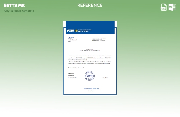 Модерен стил Израел ФИБИ референтен шаблон