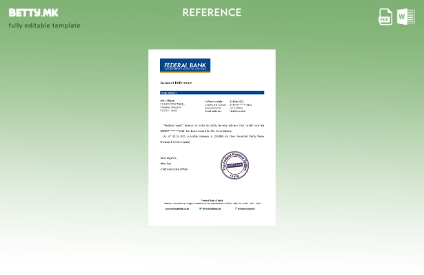 Модерен стил Индија Референтен шаблон за федерална банка