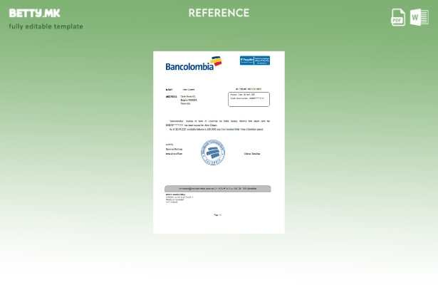 Модерен стил Референтен шаблон Колумбија Банколумбија