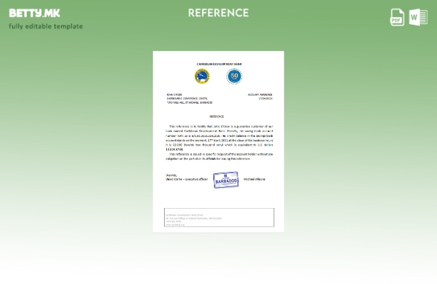 Модерен стил Референтен шаблон на Банката за развој на Барбадос Карибите