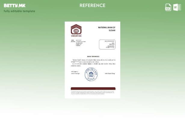 Модерен стил Референтен шаблон на Судан Националната банка на Судан
