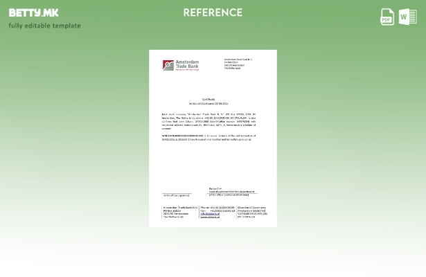 Модерен стил Шаблон за сертификат за трговска банка на Холандија Амстердам