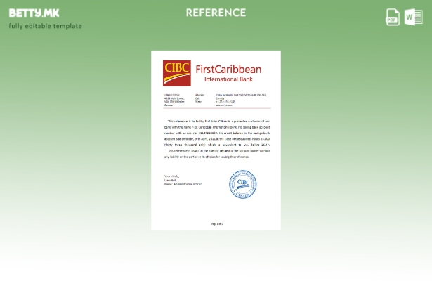 Модерен стил на Канада CIBC банка референтен шаблон