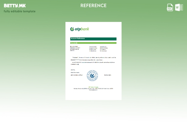 Модерен стил на референтен шаблон Croatia Otpbank