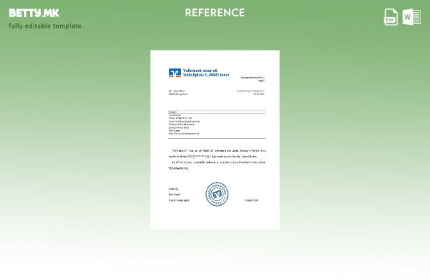 Модерен стил референтен шаблон Германија Volksbank