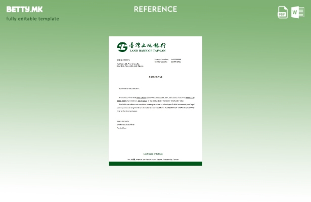 Модерен стил референтен шаблон за затворање на Тајванската земјена банка на Тајв