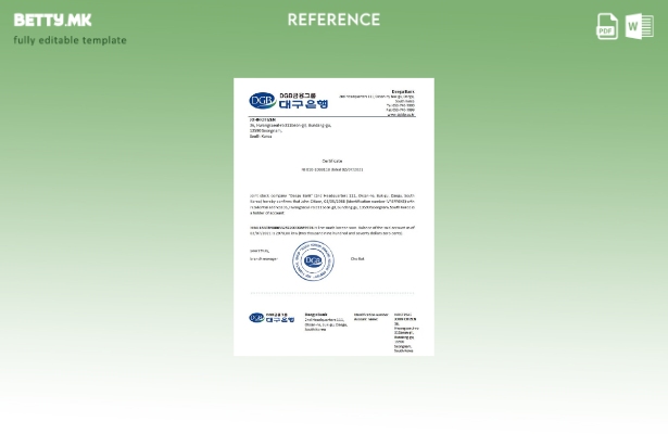 Модерен стил референтен шаблон на Јужна Кореја DGB банка