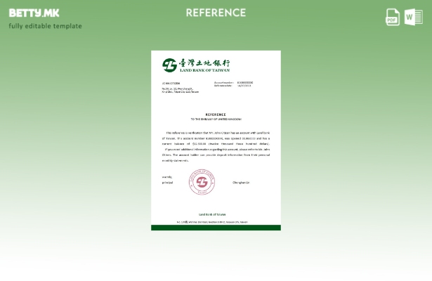 Модерен стил референтен шаблон на Тајванската земјена банка на Тајван