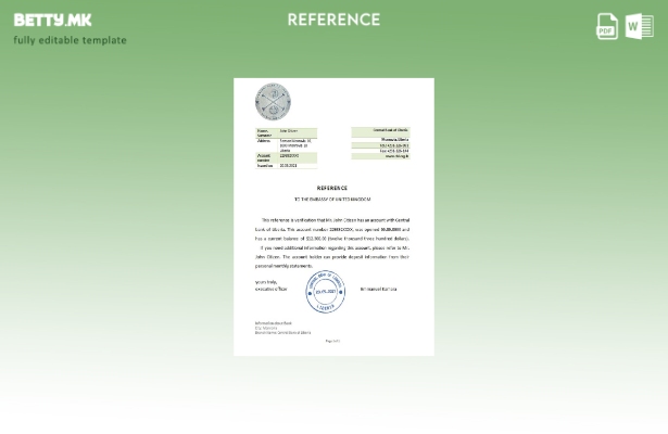 Модерен стил референтен шаблон на Централната банка на Либерија