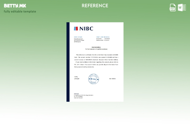 Модерен стил, шаблон за референца за банка на Холандија NIBC