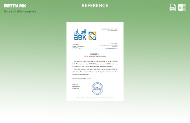 Референтен шаблон во модерен стил Египет Ал Ахли Банката на Кувајт