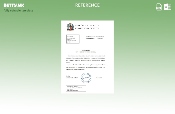 Референтен шаблон во модерен стил Малта Централна банка на Малта