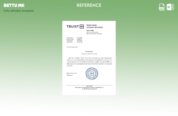 Референтен шаблон за банка во модерен стил на САД Truist