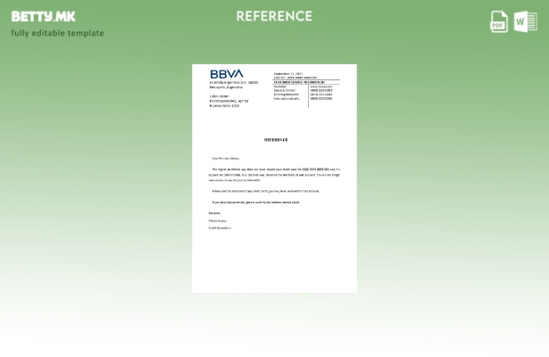 Референтен шаблон за затворање банка во модерен стил Аргентина BBVA