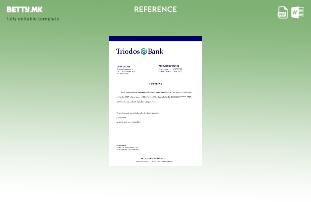 Референтен шаблон за затворање банка во модерен стил Холандија Триодос