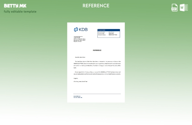 Референтен шаблон за затворање банка во модерен стил на Кореја KDB