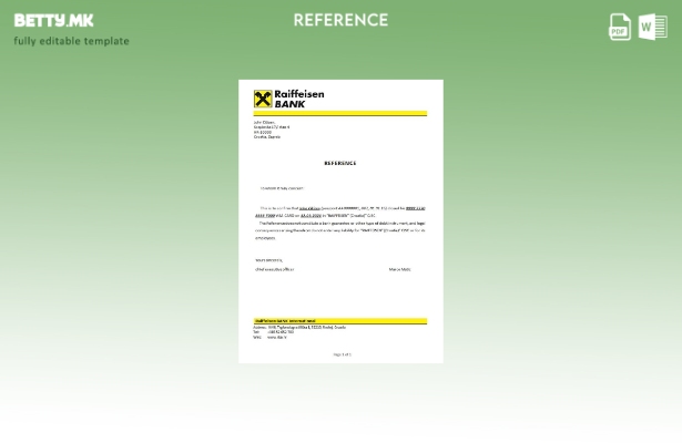 Референтен шаблон за затворање банка на Хрватска Рајфајзен во модерен стил