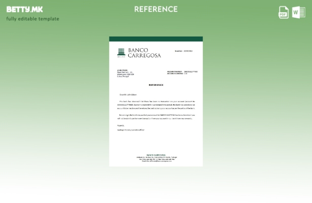 Референтен шаблон за затворање во модерен стил Португалија Banco Carregosa