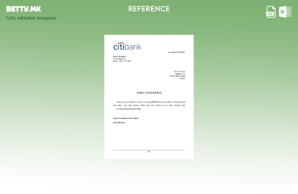 Референтен шаблон за затворање во модерен стил Шведска Ситибанк