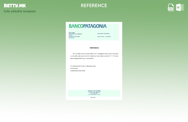 Референтен шаблон за затворање во модерен стил Argentina Bancopatagonia