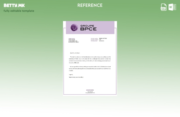 Референтен шаблон за затворање во модерен стил France Groupe BPCE