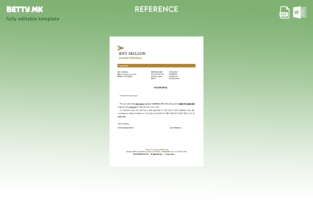 Референтен шаблон за затворање во модерен стил USA BNY Mellon