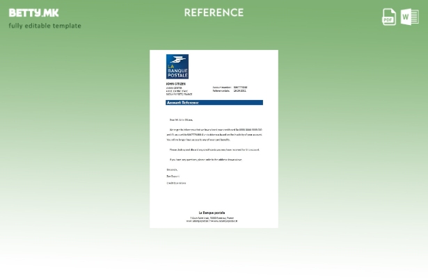 Референтен шаблон за затворање модерен стил France La Banque Postale