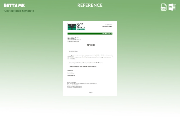 Референтен шаблон за затворање на Банката на Африка во модерен стил