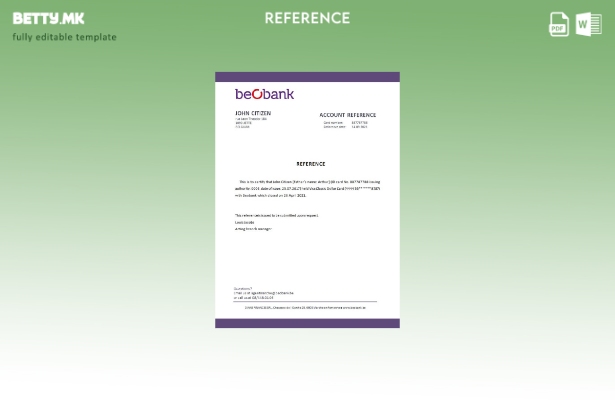 Референтен шаблон за затворање на Белгија Beobank во модерен стил