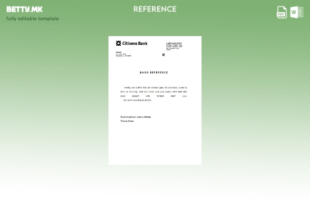 Референтен шаблон за затворање на Граѓанската банка на САД во модерен стил