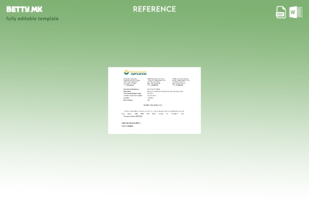 Референтен шаблон за затворање на Киргистан Киргизбанк во модерен стил