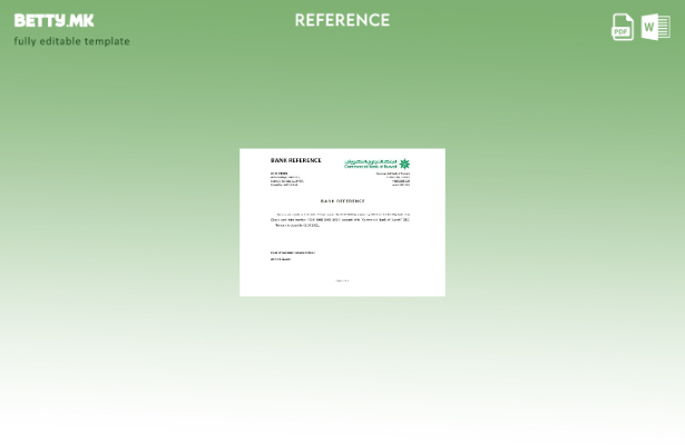 Референтен шаблон за затворање на Комерцијална банка на Кувајт во модерен стил