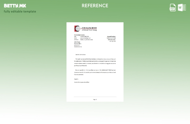 Референтен шаблон за затворање на банка во модерен стил Екваторска Гвинеја CCEI