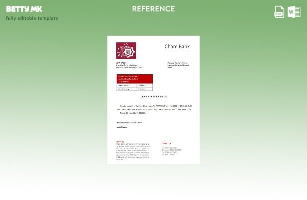 Референтен шаблон за затворање на банка на Сирија Чам во модерен стил