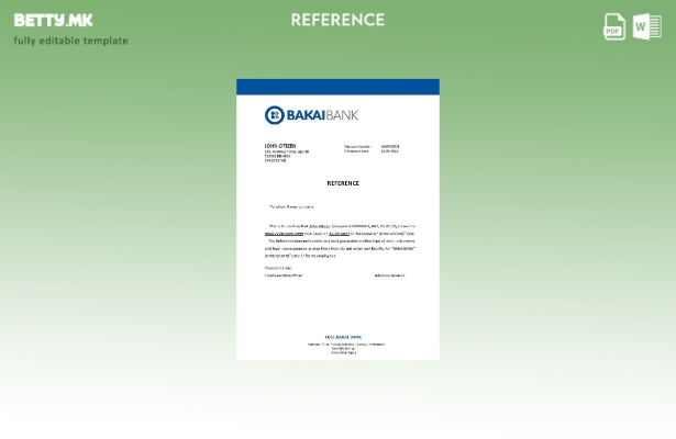 Референтен шаблон за затворање на банката Бакаи во модерен стил Киргистан OJSC