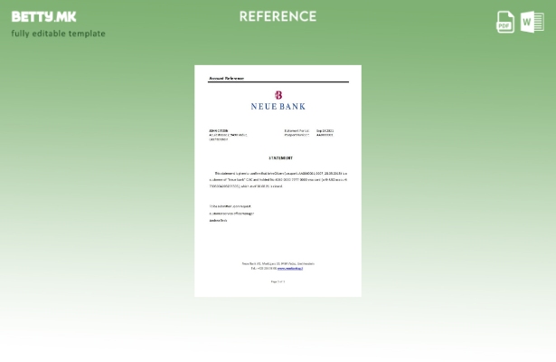 Референтен шаблон за затворање на банката Лихтенштајн Ноје во модерен стил
