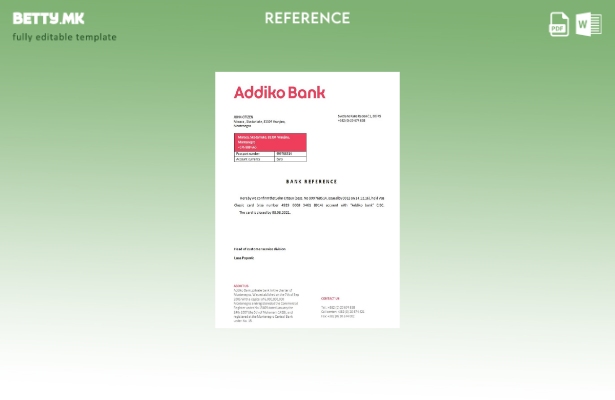 Референтен шаблон за затворање на банката Црна Гора Адико во модерен стил