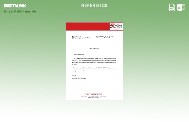 Референтен шаблон за затворање на банката во модерен стил