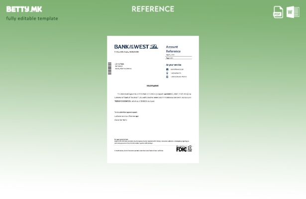 Референтен шаблон за затворање на банката на Западот во модерен стил