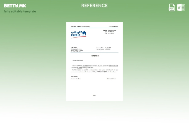 Референтен шаблон за затворање на кувајтската национална банка на Кувајт во моде