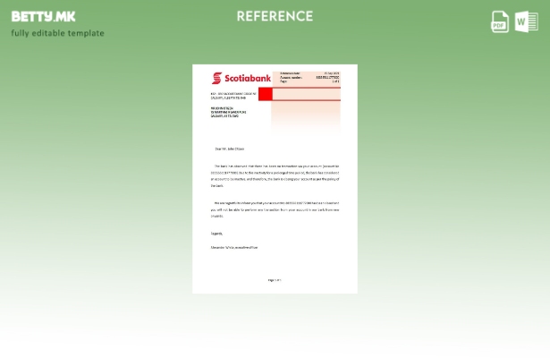 Референтен шаблон за затворање на Canada Scotiabank во модерен стил