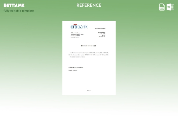 Референтен шаблон за затворање на Citibank во модерен стил