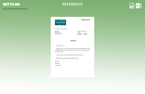 Референтен шаблон за затворање на DNB во модерен стил на Норвешка