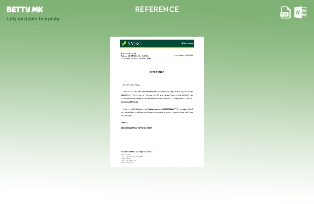 Референтен шаблон за затворање јапонски SMBC модерен стил