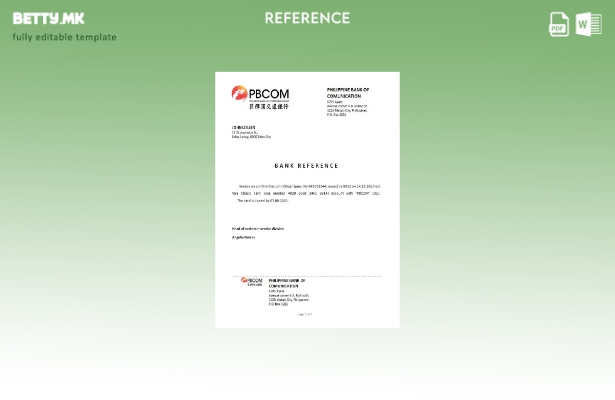 Референтен шаблон за затворање PBCOM во модерен стил Филипини