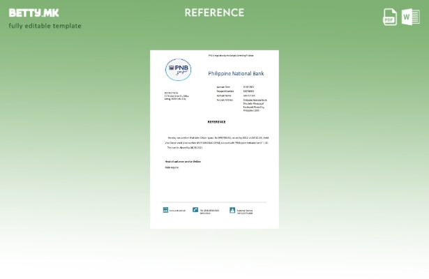 Референтен шаблон за затворање PNB на Филипините во модерен стил