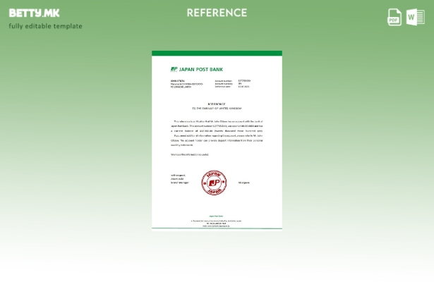 Референтен шаблон за модерен стил Јапонија Поштенска банка