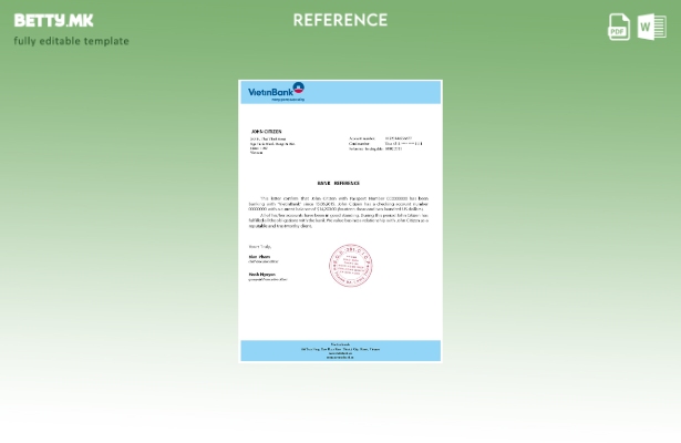 Референтен шаблон за модерен стил Виетнам Виетинбанк