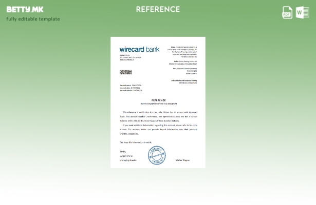 Референтен шаблон за модерен стил Германија Wirecard