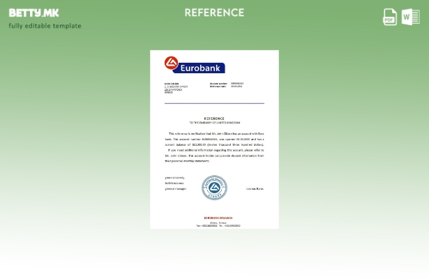 Референтен шаблон за модерен стил Грција Еуробанк